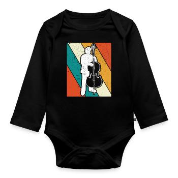 Double bass Double bass player Double bass player - Organic Longsleeve Baby Bodysuit - black - Front