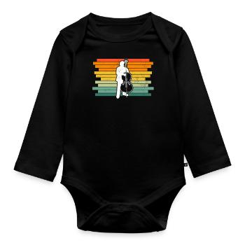 Contrebasse Contrebassiste Contrebassiste - Body Bébé bio manches longues - noir - Devant