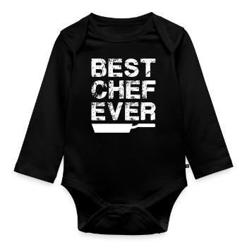 Chef Beanie Chef Cuisine Cinq Étoiles Or 5 - Body Bébé bio manches longues - noir - Devant