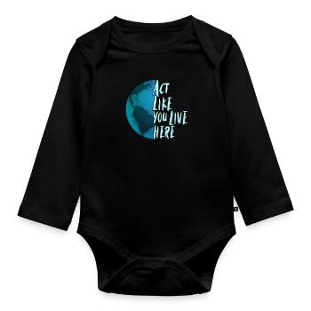 Recyclage pour les enfants Changement climatique et - Body Bébé bio manches longues - noir - Devant