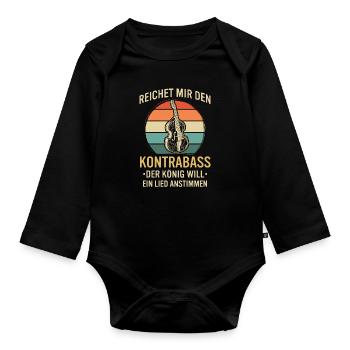 Kontrabass Kontrabassspieler Kontrabassist - Baby Bio-Langarm-Body - Schwarz - Vorne