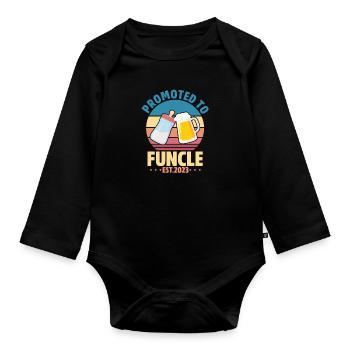 Grossesse Oncle Enceinte Cadeau de naissance - Body Bébé bio manches longues - noir - Devant