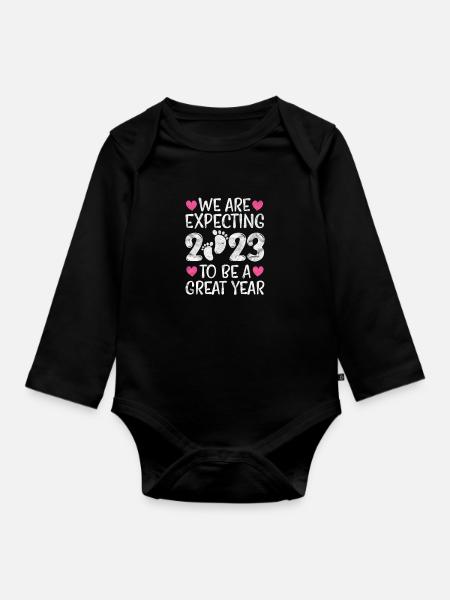 Schwangerschaft - Baby Bio-Langarm-Body - Schwarz