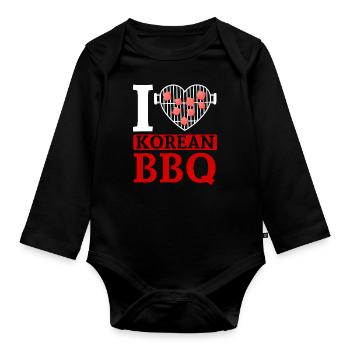 Koreanisches BBQ, Koreanisch - Baby Bio-Langarm-Body - Schwarz - Vorne