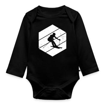 Skieurs Ski Hommes Ski Femmes Ski - Body Bébé bio manches longues - noir - Devant