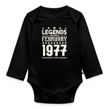 Cadeau Légende Février 1977. cadeau février 1977. - Body Bébé bio manches longues - noir - Devant