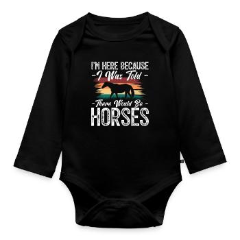 cadeau cavalier - Cadeau cheval - fan de chevaux. - Body Bébé bio manches longues - noir - Devant