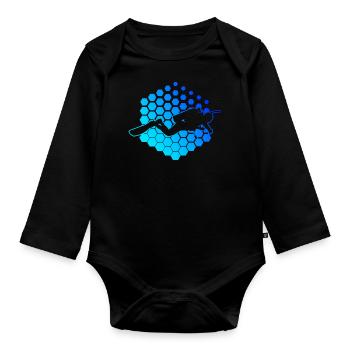 Diving Scuba Diving Diving Women Diver - Organic Longsleeve Baby Bodysuit - black - Front