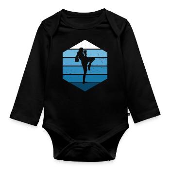 Men's Thai Boxing Thai Boxer Thai Boxing Thai - Organic Longsleeve Baby Bodysuit - black - Front