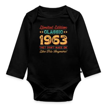 Les légendes sont nées en 1963 - Body Bébé bio manches longues - noir - Devant