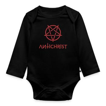 Antichrist - Pentagramm Halloween - Baby Bio-Langarm-Body - Schwarz - Vorne