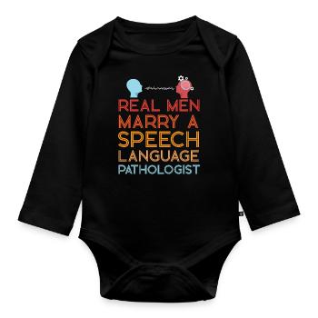 Speech Therapist Therapy Assistant - Baby Bio-Langarm-Body - Schwarz - Vorne