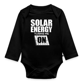Énergie solaire, Énergie renouvelable - Body Bébé bio manches longues - noir - Devant