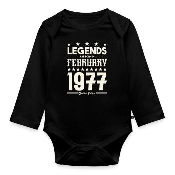 Cadeau Légende Février 1977. cadeau février 1977. - Body Bébé bio manches longues - noir - Devant