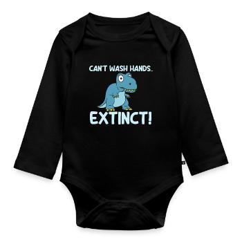 Konnte Seine Hände Nicht Waschen Ausgestorben - Baby Bio-Langarm-Body - Schwarz - Vorne