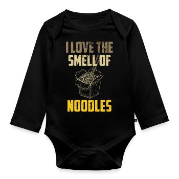 Chinese Food Lover I Love The Smell Of Stir Fried - Organic Longsleeve Baby Bodysuit - black - Front