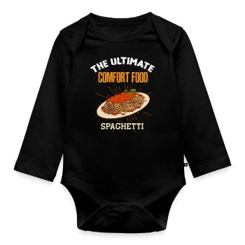 Spaghetti Pasta Ultimate Comfort Food Funny Fast F - Body Bébé bio manches longues - noir - Devant