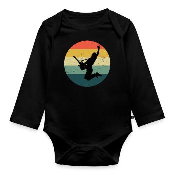 Guitar Guitar Player Guitar Electric Guitar - Organic Longsleeve Baby Bodysuit - black - Front