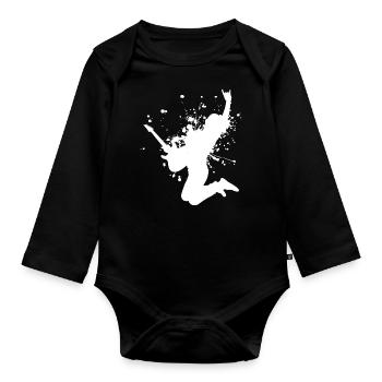 Guitar player electronic guitar Guitar - Organic Longsleeve Baby Bodysuit - black - Front