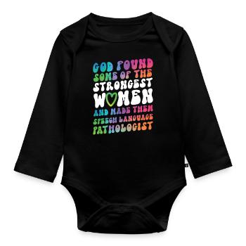 Speech Therapist Therapy Assistant - Baby Bio-Langarm-Body - Schwarz - Vorne