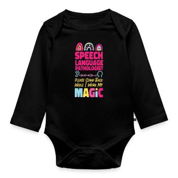 Speech Therapist Therapy Assistant - Organic Longsleeve Baby Bodysuit - black - Front