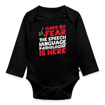Speech Therapist Therapy Assistant - Baby Bio-Langarm-Body - Schwarz - Vorne