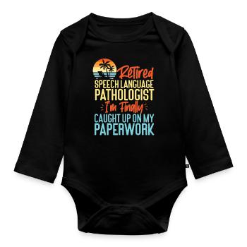 Speech Therapist Therapy Assistant - Organic Longsleeve Baby Bodysuit - black - Front