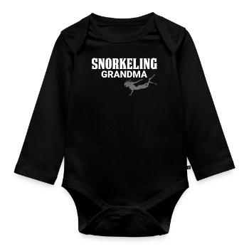 Schnorcheln, Schnorcheln, Tauchen, Unterwasser - Baby Bio-Langarm-Body - Schwarz - Vorne