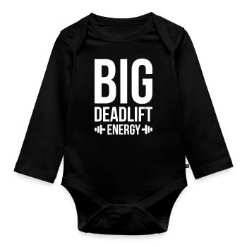 Fitness Muscle Squats Deadlift Deadlift - Organic Longsleeve Baby Bodysuit - black - Front