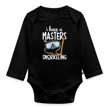 Schnorcheln, Schnorcheln, Tauchen, Unterwasser - Baby Bio-Langarm-Body - Schwarz - Vorne