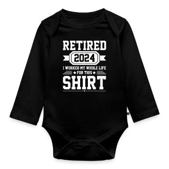entner 2024 Retraite des retraités Spruch - Body Bébé bio manches longues - noir - Devant