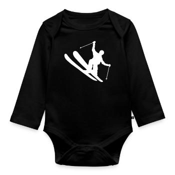 Women's Slopestyle Ski Freestyle Men Freestyle Sk - Organic Longsleeve Baby Bodysuit - black - Front