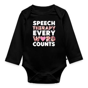 Speech Therapist Therapy Assistant - Organic Longsleeve Baby Bodysuit - black - Front