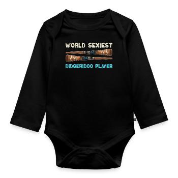 World Sexiest Didgeridoo Player - Baby Bio-Langarm-Body - Schwarz - Vorne