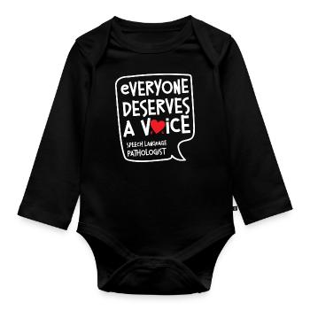 Speech Therapist Therapy Assistant - Baby Bio-Langarm-Body - Schwarz - Vorne