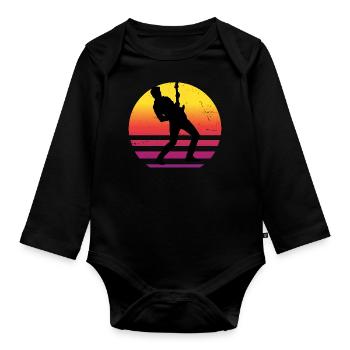classical guitar guitar acoustic guitar - Organic Longsleeve Baby Bodysuit - black - Front