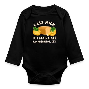 Ich mag Bananenbrot - Baby Bio-Langarm-Body - Schwarz - Vorne