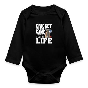 cricket - Organic Longsleeve Baby Bodysuit - black - Front