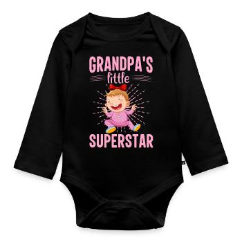 La petite superstar de grand-mère - Body Bébé bio manches longues - noir - Devant