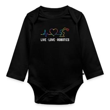 Ingénieur en robotique robotique Tie Dye - Body Bébé bio manches longues - noir - Devant