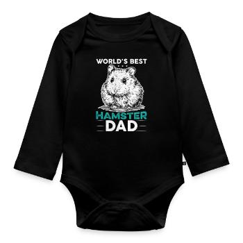Hamster Lover Hamster Gift - Organic Longsleeve Baby Bodysuit - black - Front