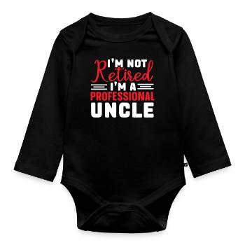 Meilleur oncle Bad Influence Cadeau de famille - Body Bébé bio manches longues - noir - Devant