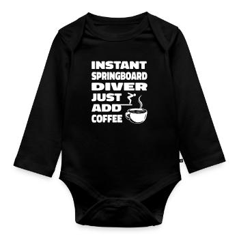 Turmspringen Turmspringer Kaffee - Baby Bio-Langarm-Body - Schwarz - Vorne