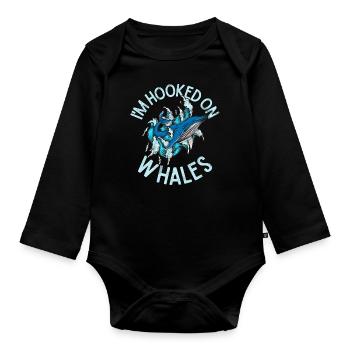 Killer whale killer whale watching Orca whale watching - Organic Longsleeve Baby Bodysuit - black - Front