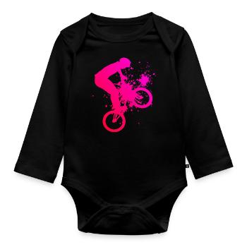Hommes BMX cyclisme BMX vélo Femmes BMX garçons - Body Bébé bio manches longues - noir - Devant