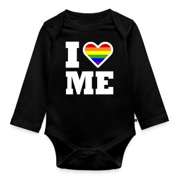 I love me - Baby Bio-Langarm-Body - Schwarz - Vorne