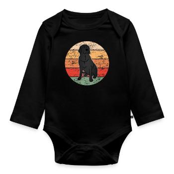 Labrador Retriever Hund Hundeliebhaber Geschenk - Baby Bio-Langarm-Body - Schwarz - Vorne