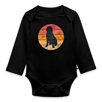 Labrador Retriever Hund Hundeliebhaber Geschenk - Baby Bio-Langarm-Body - Schwarz - Vorne
