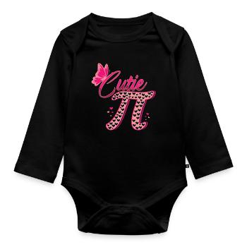 Schmetterling Niedlich Pi Mathe Urlaub Mathematik Pi Tag - Baby Bio-Langarm-Body - Schwarz - Vorne