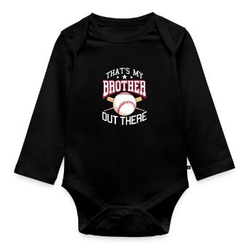 Baseball Schwester - Baby Bio-Langarm-Body - Schwarz - Vorne